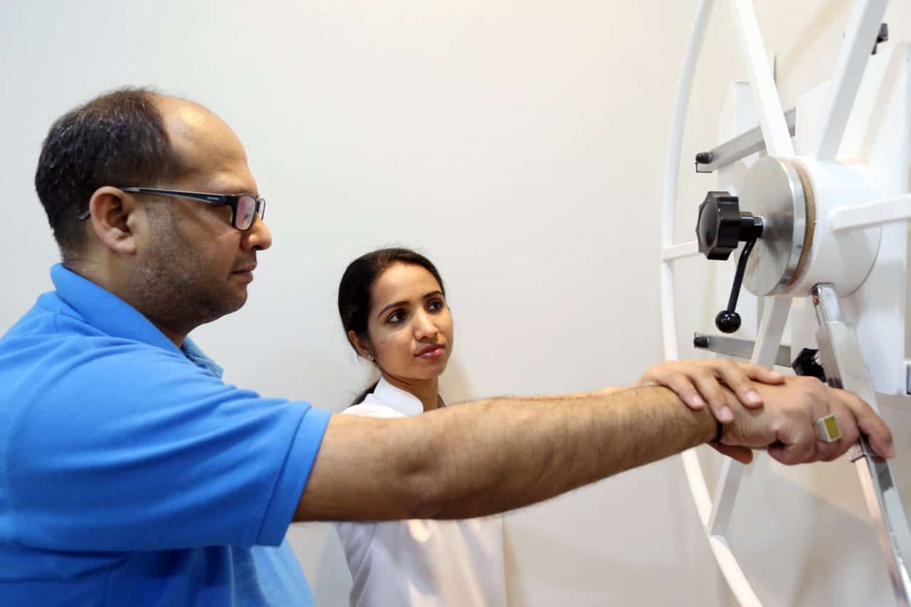 Physical therapy session at Healers Clinic