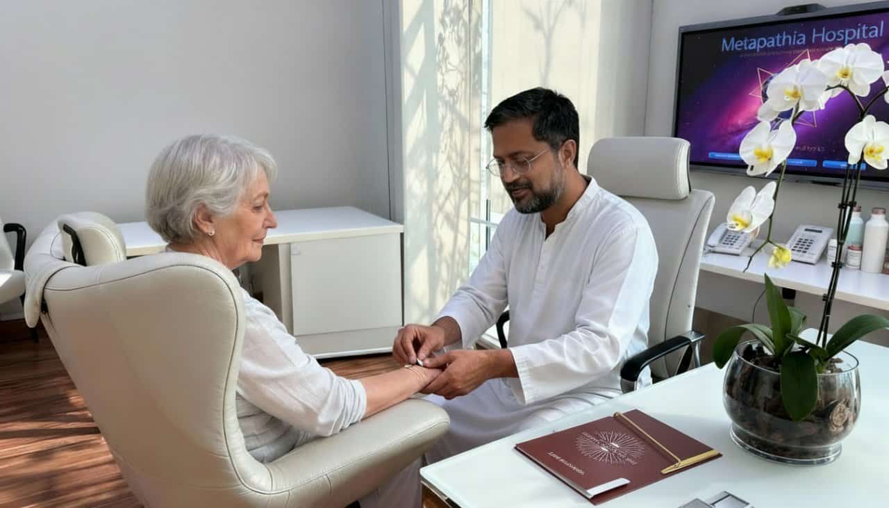 Ayurvedic tongue examination at Healers Clinic Dubai